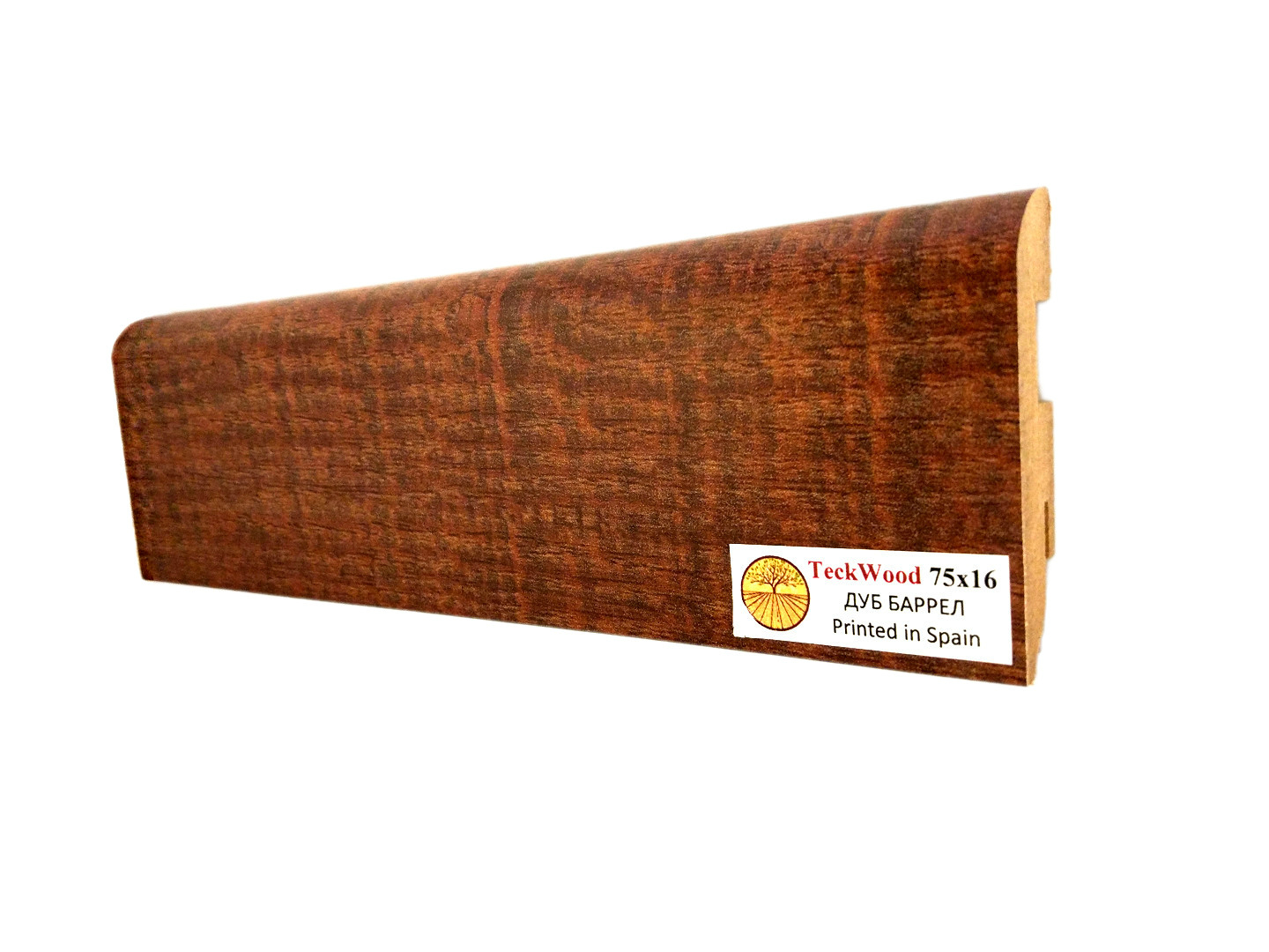 Плинтус МДФ ламинированный TeckWood Дуб Баррел 2150×75×16